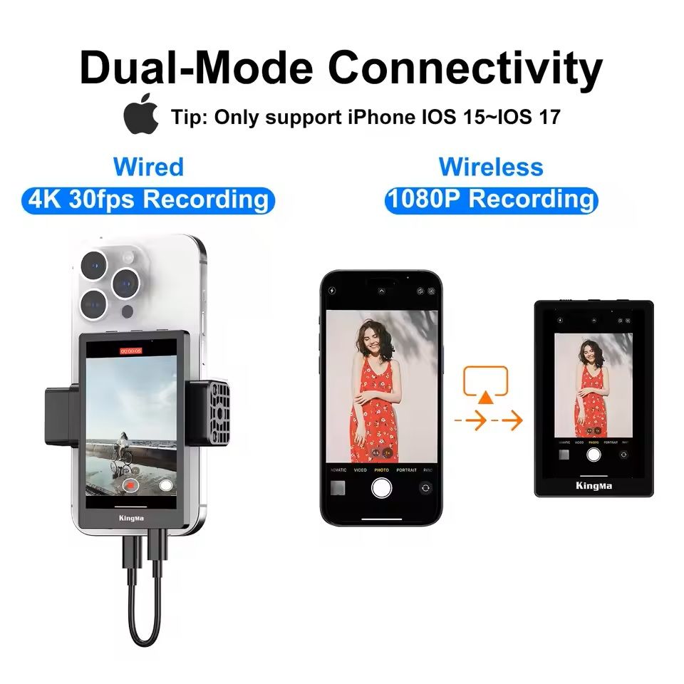 4K Wired Selfie Monitor For Phone Rear Camera Vlogging 1