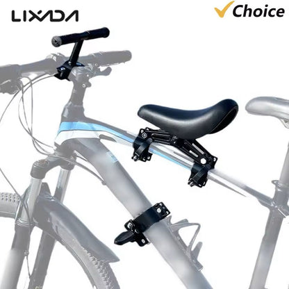 Front-Mounted Kids Bike Seat with Handlebars and Foot Pedals