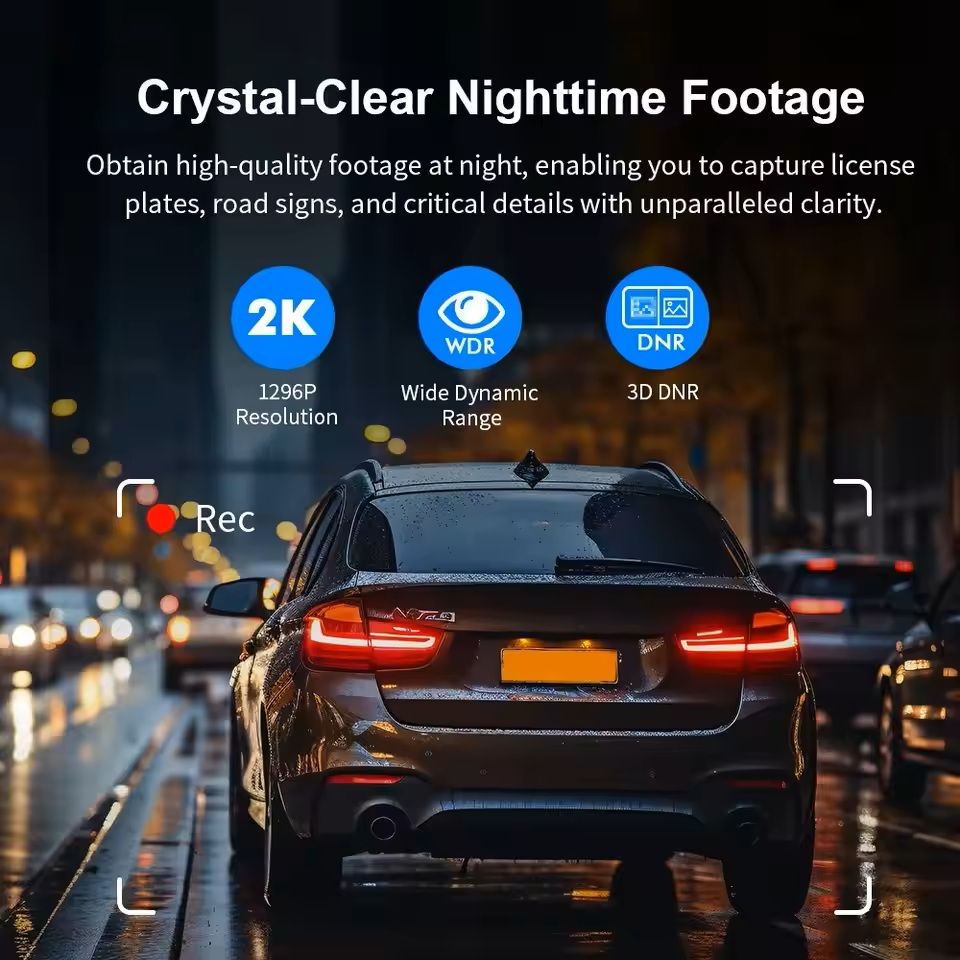 2K Car Dash Camera With Voice Control And Night Vision 2