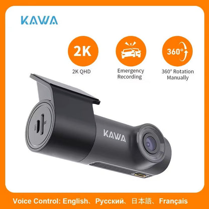 2K Car Dash Camera with Voice Control and Night Vision