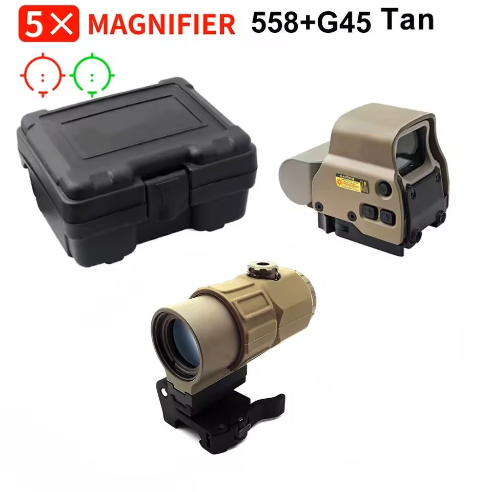 Tactical Red Dot Sight Set With 558 Holographic And GSeries Magnifier 10