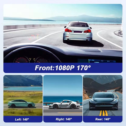 4Channel 360 Degree WiFi Dash Cam With Night Vision And Parking Monitor 1