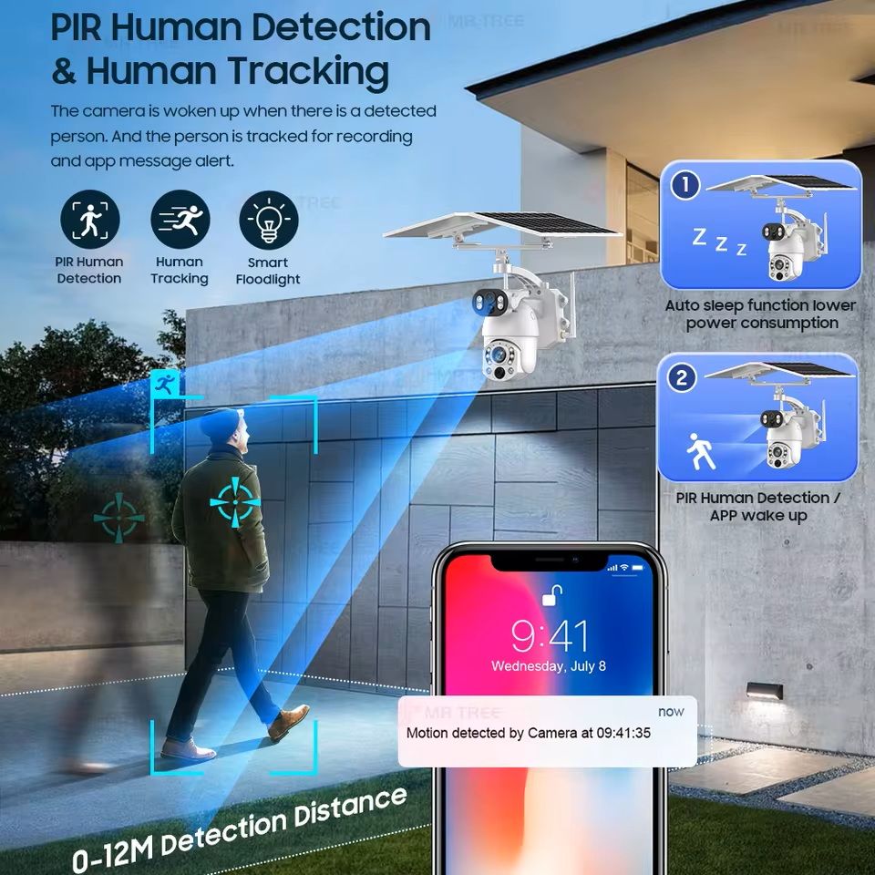 4K Dual Screen Solar PTZ Security Camera With 50X Zoom And Motion Tracking 1