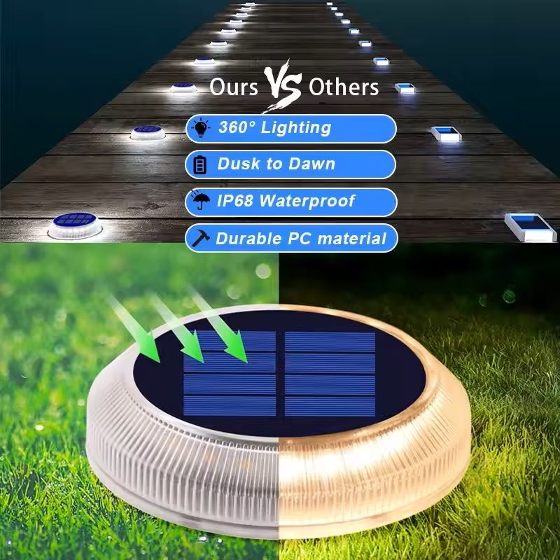 Solar LED Step Light For Outdoor Stairs And Pathways  Waterproof IP68 5