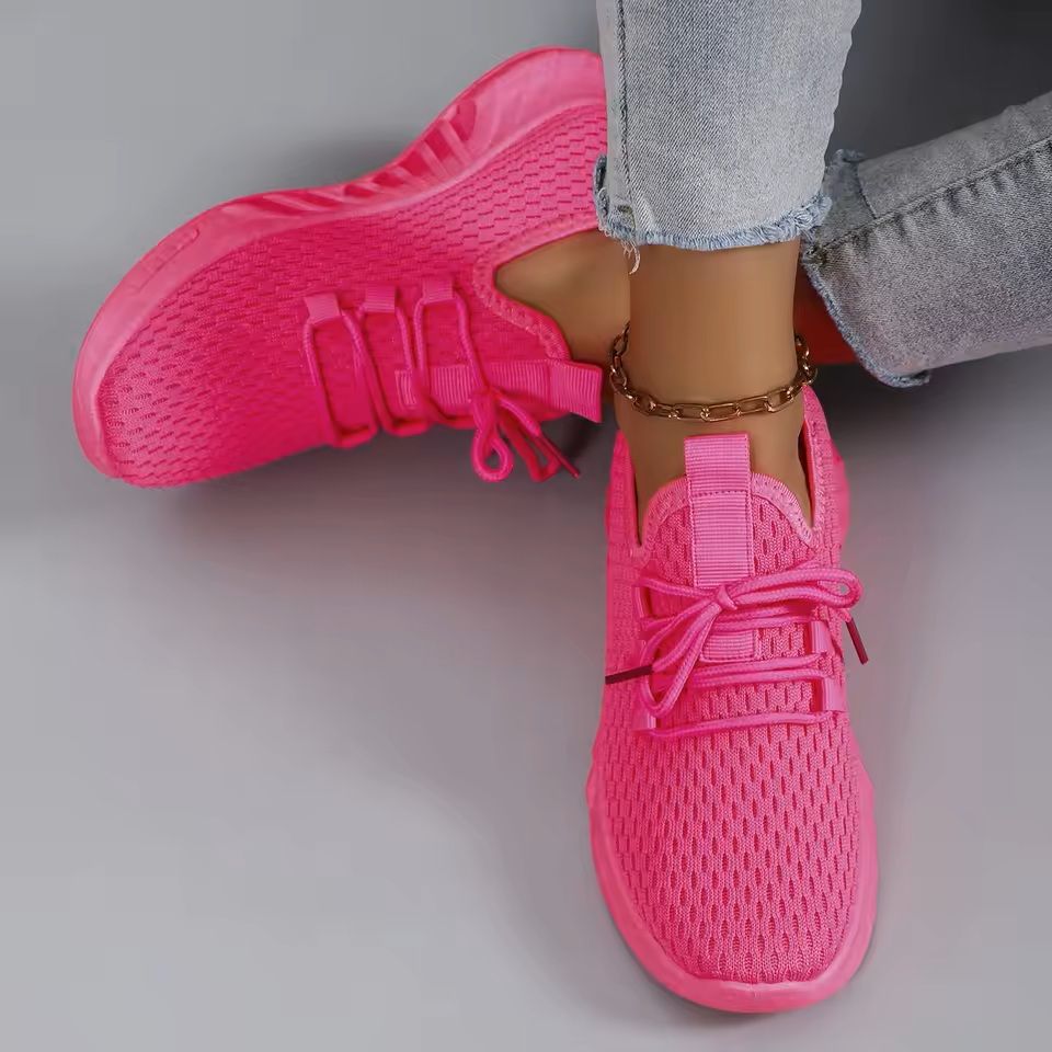 Womens Breathable Mesh Flat Shoes For Summer Walking And Casual Wear 1