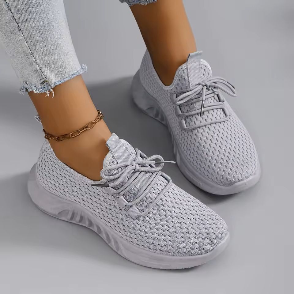 Womens Breathable Mesh Flat Shoes For Summer Walking And Casual Wear 8