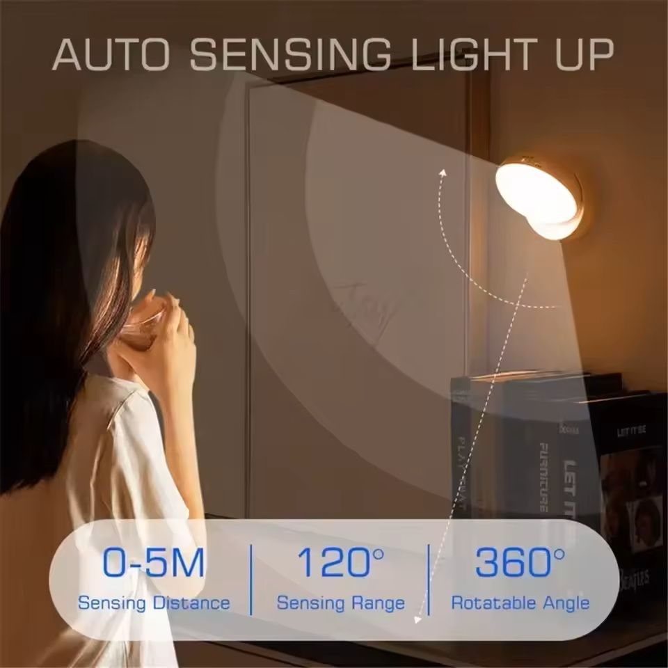 Wireless Motion Sensor Night Light With Magnetic Base And 360 Rotation 1