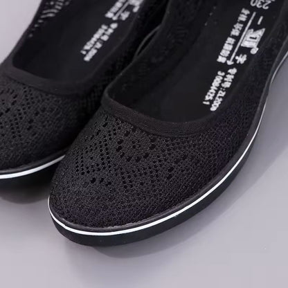 White Lace Hollow Breathable Summer Sneakers With Mid Wedge Heel For Women 4