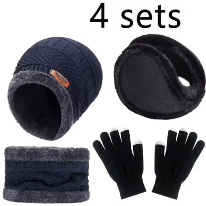 Winter Velvet Hat Scarf Glove Set For Cold Weather Outdoor Wear 8