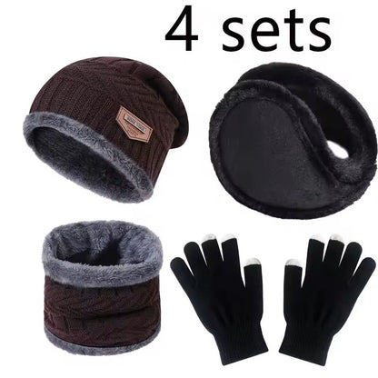 Winter Velvet Hat Scarf Glove Set For Cold Weather Outdoor Wear 7