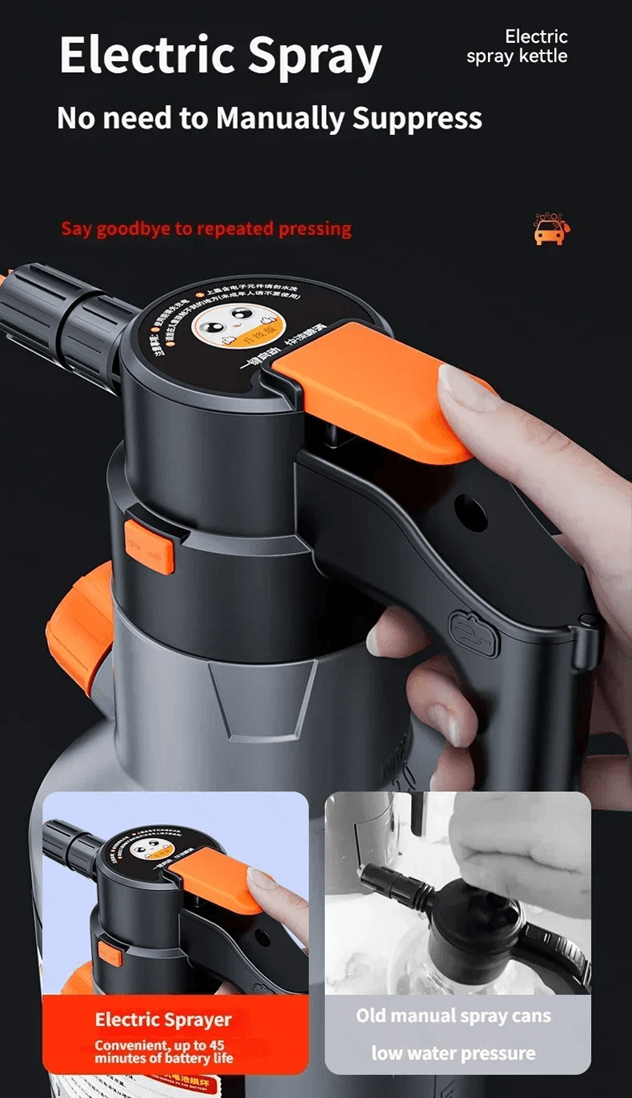2L Electric Foam Sprayer For Car Wash With Motorized Snow Foam Cannon Function 3