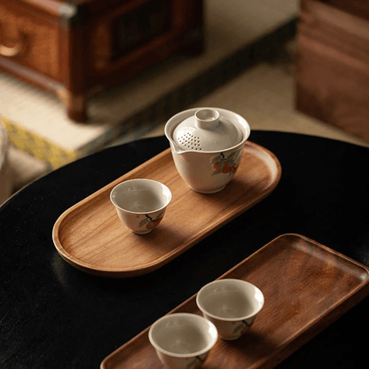 Japanese Style Wooden Food Tray For Snacks Dessert Tea Or Bread 1