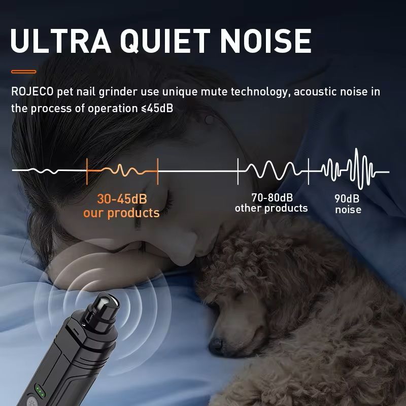 Electric Pet Nail Grinder With LED Light For Dogs And Cats 3