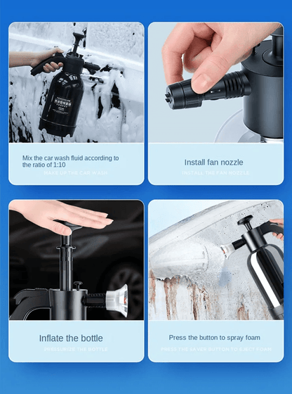 2L Hand Pump Foam Sprayer With Adjustable Nozzles For Car Wash And Window Cleaning 3