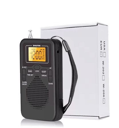 Portable AM FM Radio With LCD Alarm Clock And Earphone Jack 4