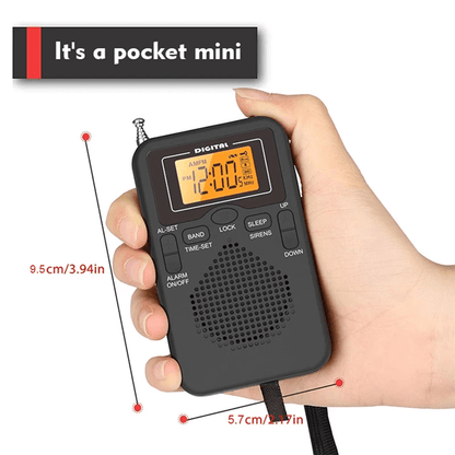 Portable AM FM Radio With LCD Alarm Clock And Earphone Jack 2