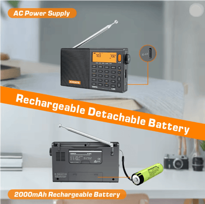 XHDATA D808 Portable Digital Radio Receiver With AM FM SW SSB And AIR Band 1