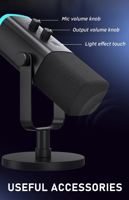 FIFINE USB XLR Dynamic Microphone With Touch Mute And Headphone Monitoring For PC And Gaming 5