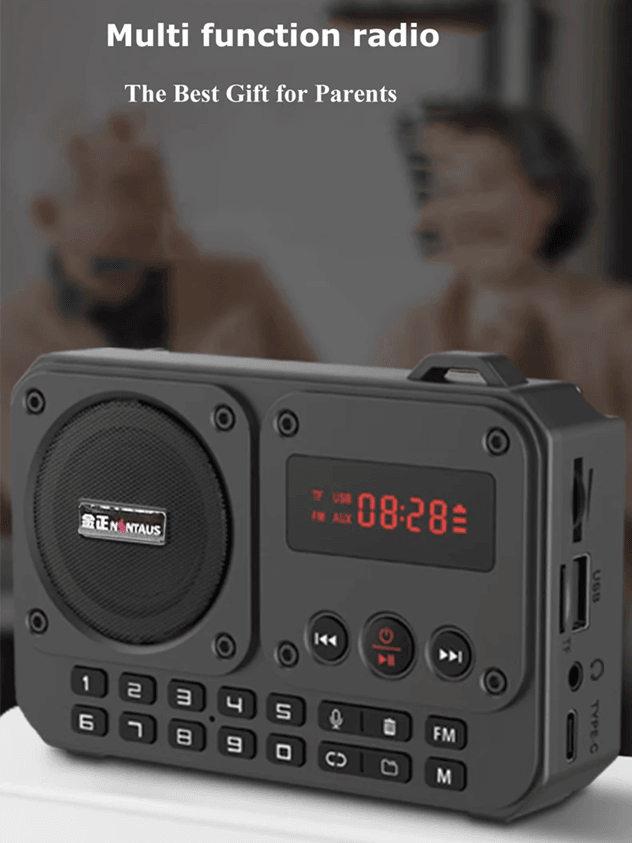 Mini Portable FM Radio With Bluetooth Speaker And TF Card Playback 3