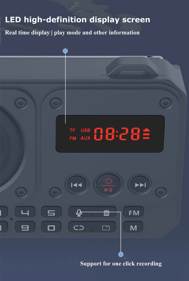 Mini Portable FM Radio With Bluetooth Speaker And TF Card Playback 4