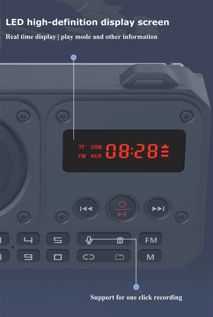 Mini Portable FM Radio With Bluetooth Speaker And TF Card Playback 4