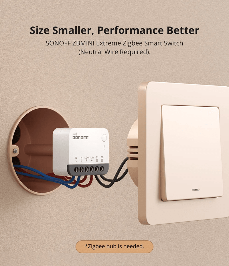 SONOFF ZBMINIR2 Zigbee Smart Switch with Detach Relay and Remote Control via eWeLink