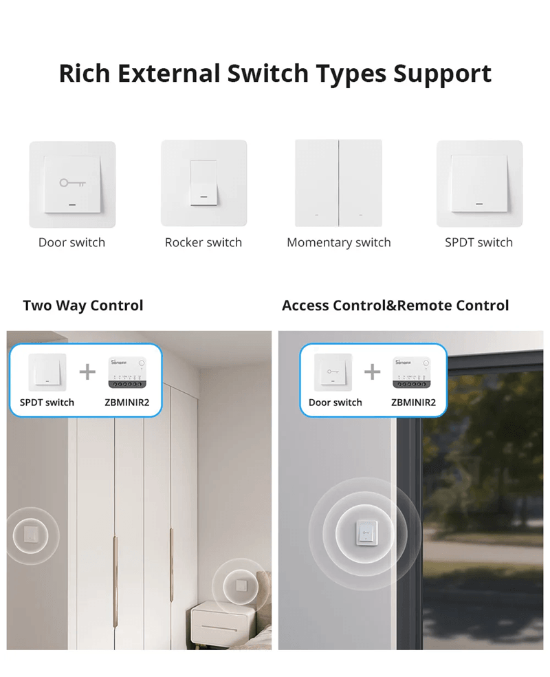 SONOFF ZBMINIR2 Zigbee Smart Switch With Detach Relay And Remote Control Via EWeLink 1