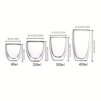 Double Wall Insulated Glass Cups 6 Piece Set 2