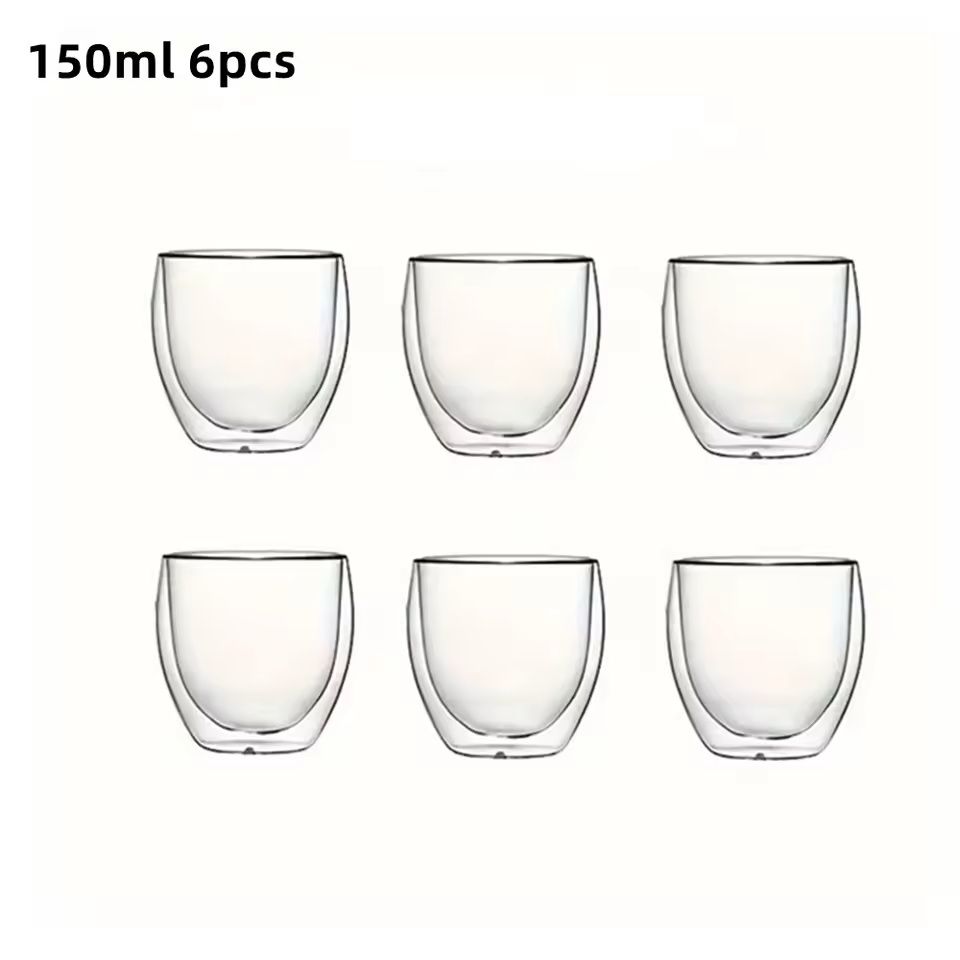 Double Wall Insulated Glass Cups 6 Piece Set 7