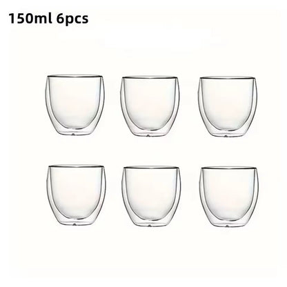 Double Wall Insulated Glass Cups 6 Piece Set 7