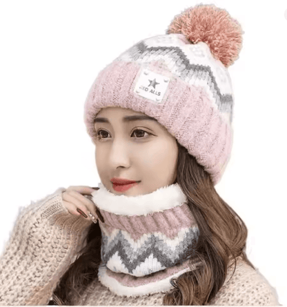 Plush Fleece Winter Hat And Scarf Set For Women  Windproof Thermal Beanie With Neck Warmer 4