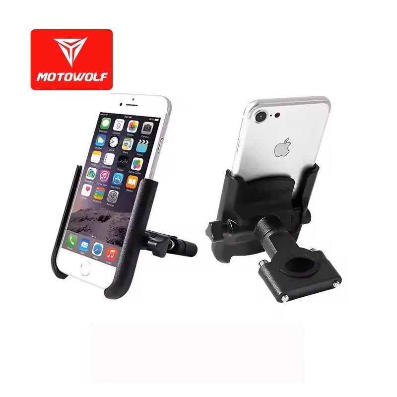 Aluminum Motorcycle Phone Holder For Rearview Mirror Mount 9