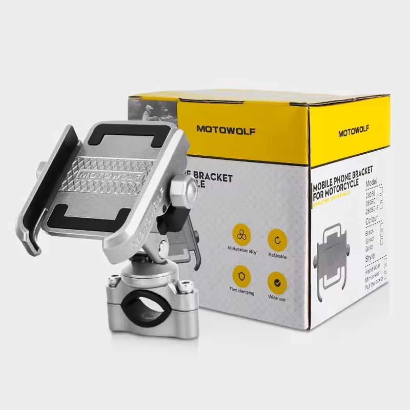 Aluminum Motorcycle Phone Holder For Rearview Mirror Mount 5