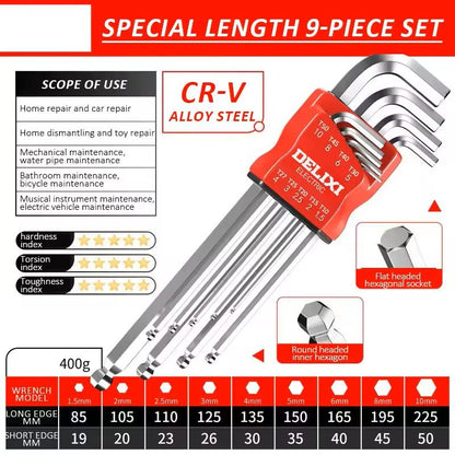 Hex Key Wrench Set With Torque Sleeve For Motorcycles And Bicycles 9