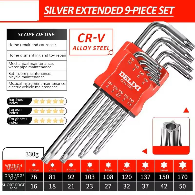 Hex Key Wrench Set With Torque Sleeve For Motorcycles And Bicycles 10