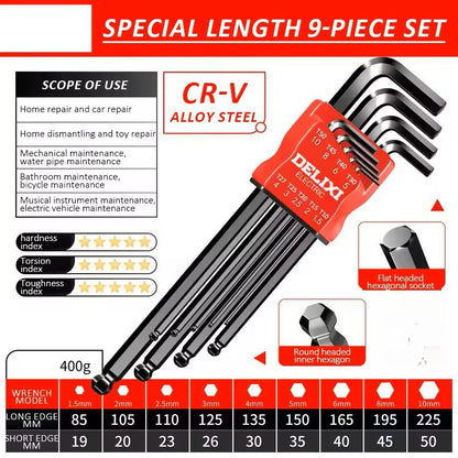 Hex Key Wrench Set With Torque Sleeve For Motorcycles And Bicycles 8