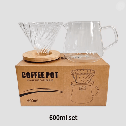 600ml Pour Over Coffee Maker Set  Glass Carafe And Reusable Filter For Home And Office Brewing 7