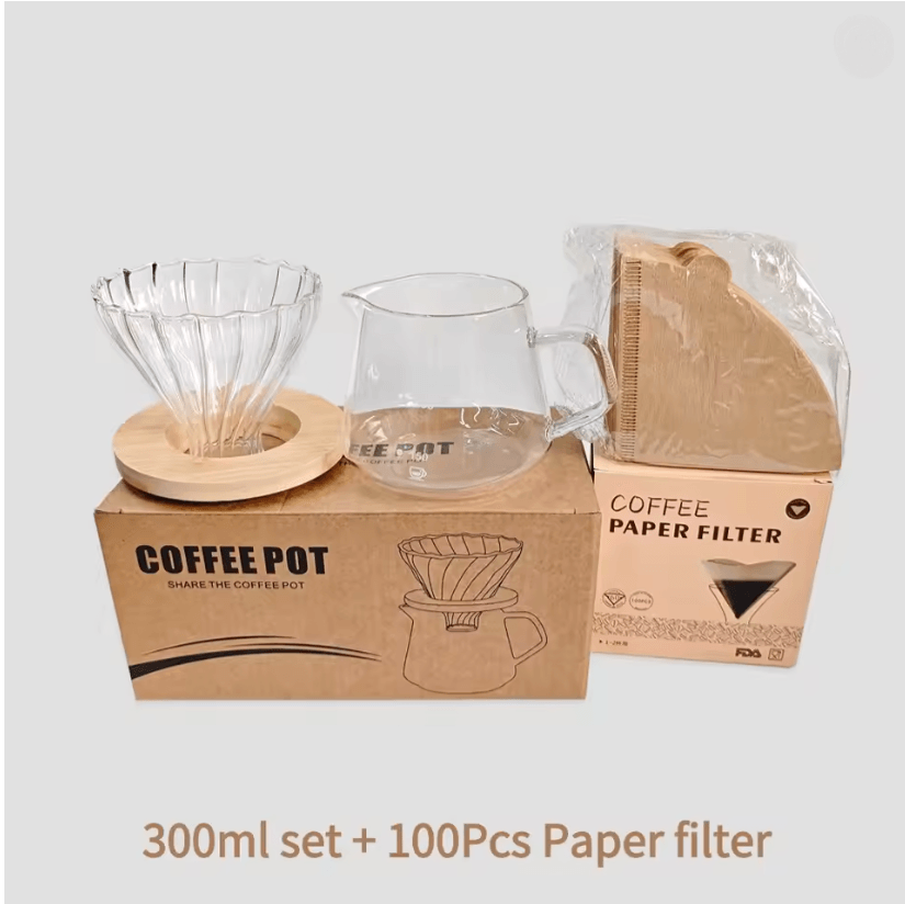 600ml Pour Over Coffee Maker Set  Glass Carafe And Reusable Filter For Home And Office Brewing 6