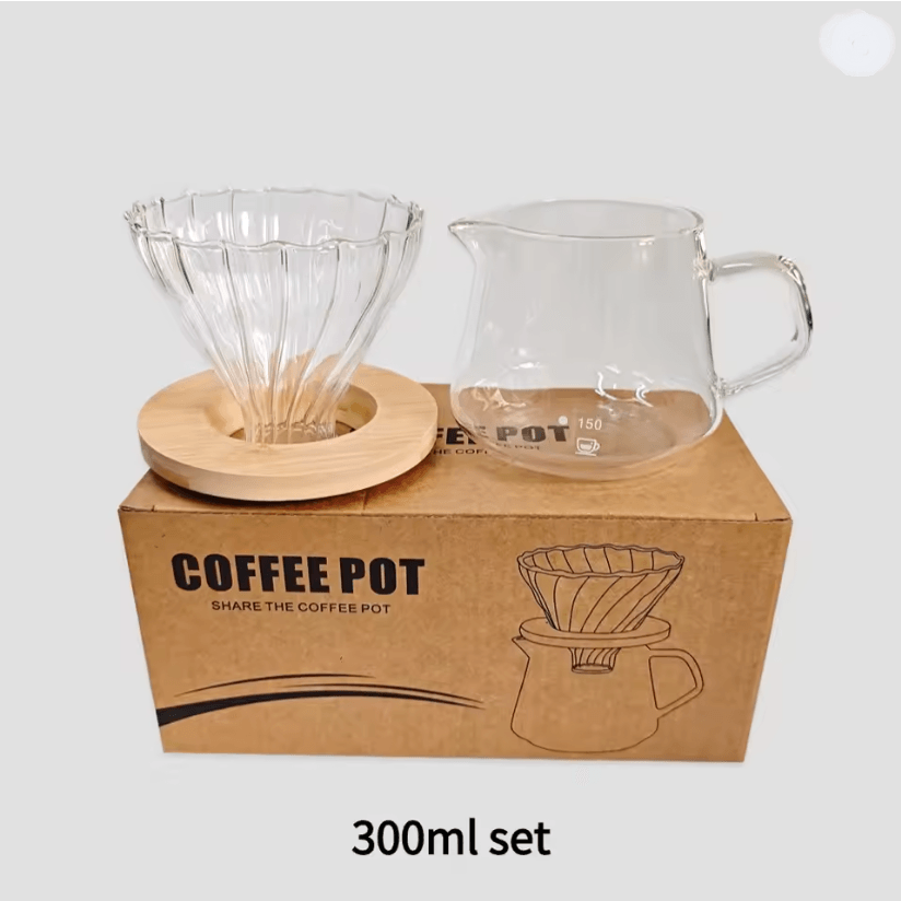 600ml Pour Over Coffee Maker Set  Glass Carafe And Reusable Filter For Home And Office Brewing 5