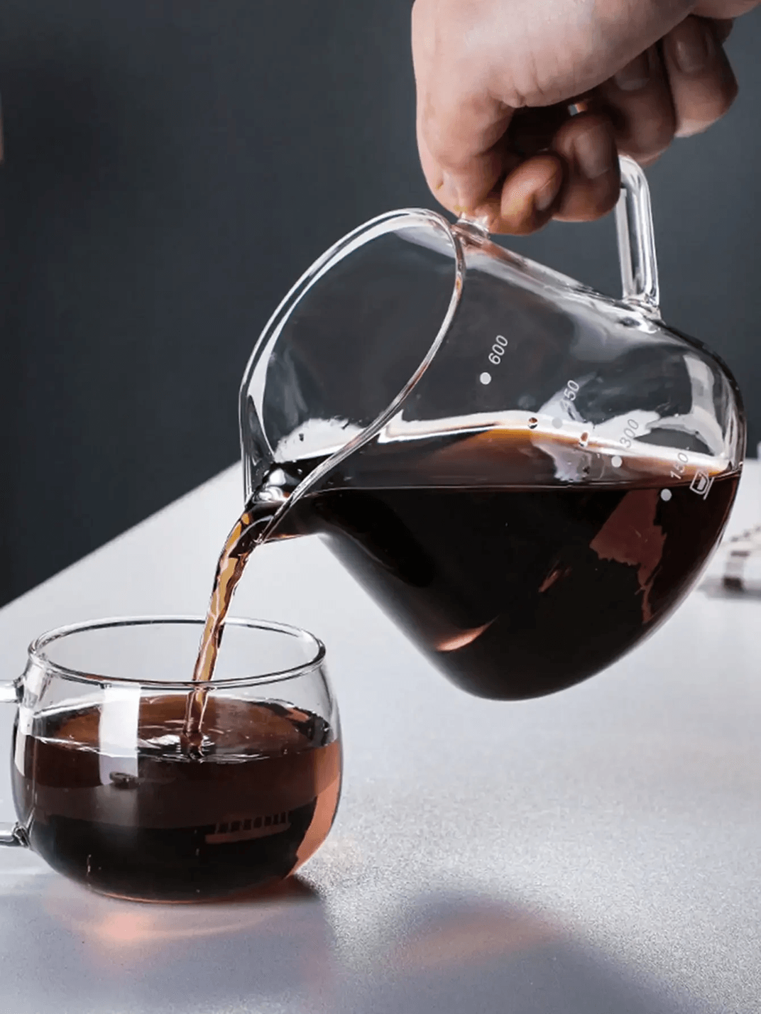 600ml Pour Over Coffee Maker Set  Glass Carafe And Reusable Filter For Home And Office Brewing 2
