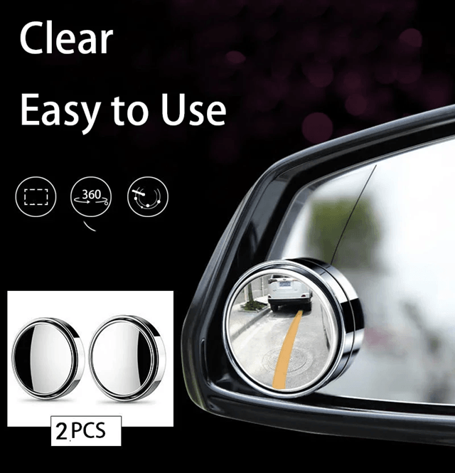 2pcs Adjustable Blind Spot Mirrors  360 WideAngle Convex Rearview Safety Mirrors For Cars 1