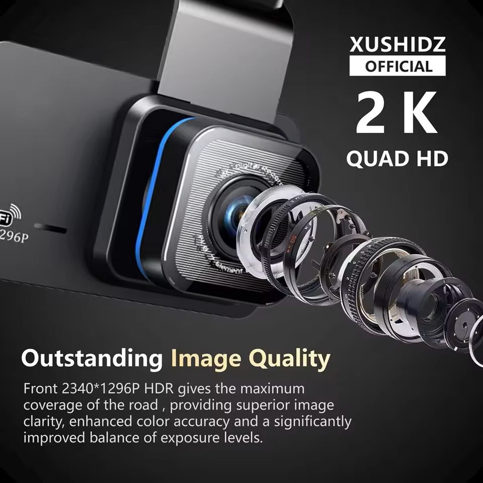 2K WiFi Dash Cam With Parking Monitor And Motion Detection 3