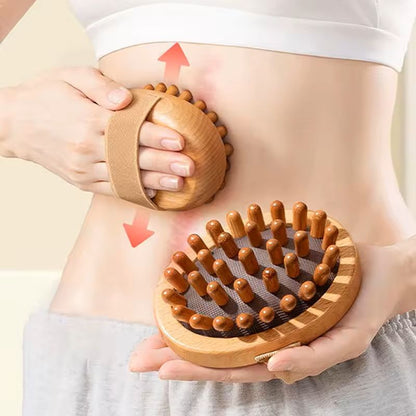Wooden Body Massage and Scalp Brush for Cellulite and Relaxation