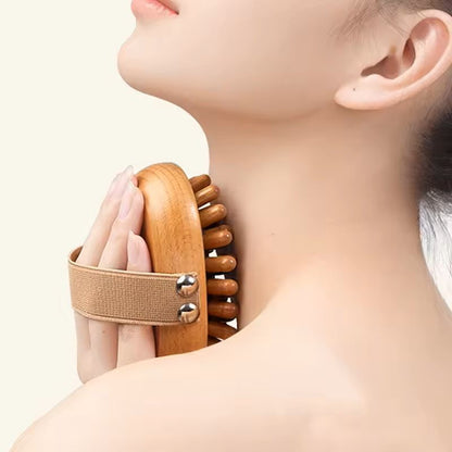 Wooden Body Massage And Scalp Brush For Cellulite And Relaxation 3