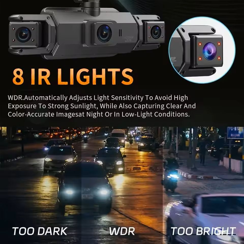4CH GPS Dashcam Car Camera With WiFi And Night Vision 3