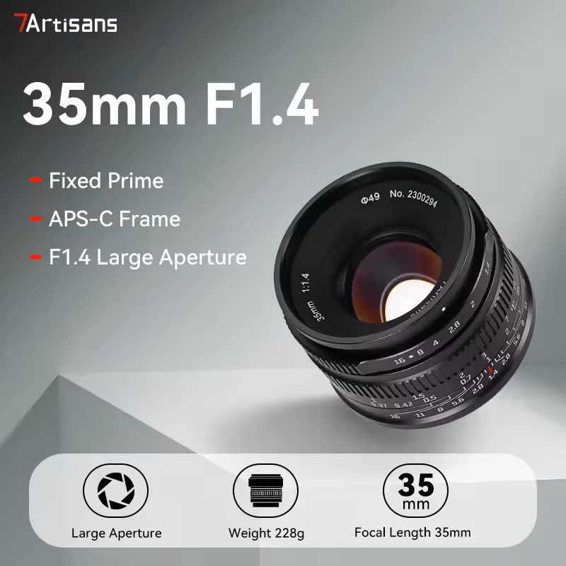 35mm F1.4 Prime Camera Lens for Sony Fujifilm Nikon Canon Mirrorless