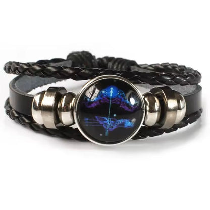 Zodiac Sign Glow Leather Bracelet Multilayer Gift 3