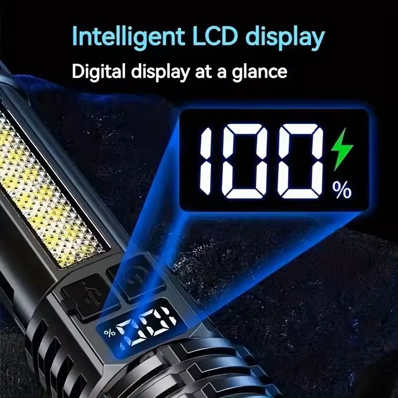 High Power Rechargeable LED Flashlight With Side Light 1
