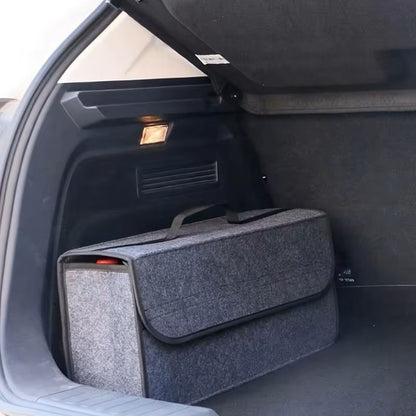 Gray Felt Car Trunk Storage Organizer with Anti Slip Base