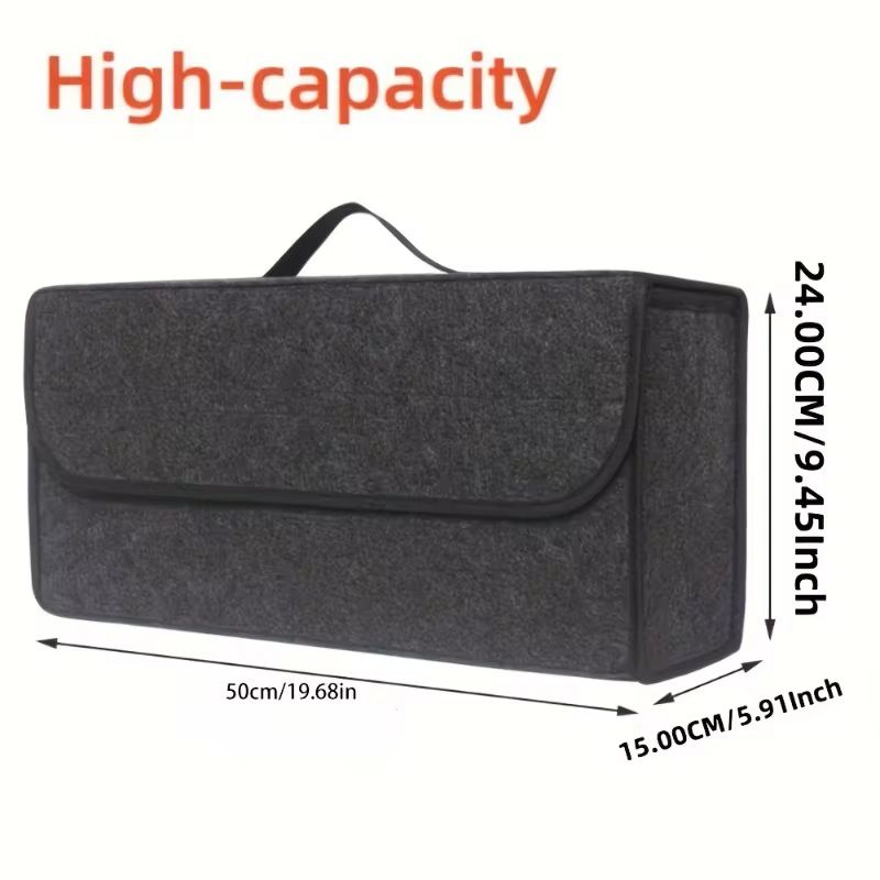Gray Felt Car Trunk Storage Organizer With Anti Slip Base 4